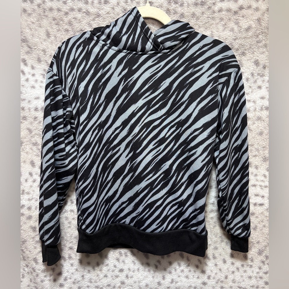 WOMENS JUST BE ZEBRA PRINT HOODIE